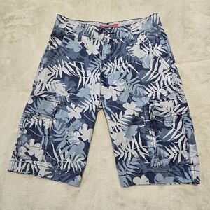 Levi's Tropical Slim Cargo Shorts Bermuda Style Mens Sz 30 Utility Hawaiian AOP